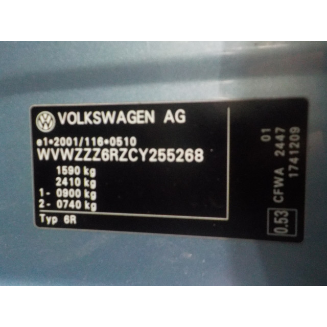 Ruitenwisser mechaniek voor Volkswagen Polo V (6R) (2009 - 2014) Hatchback 1.2 TDI 12V BlueMotion (CFWA(Euro 5))