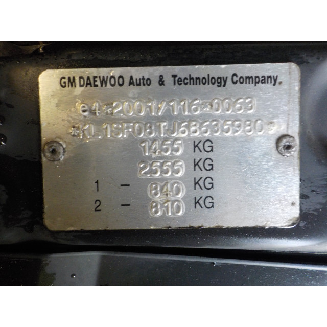 Ruitenwissermotor achter Daewoo/Chevrolet Kalos (SF48) (2005 - 2008) Hatchback 1.2 (B12S1(Euro 4))