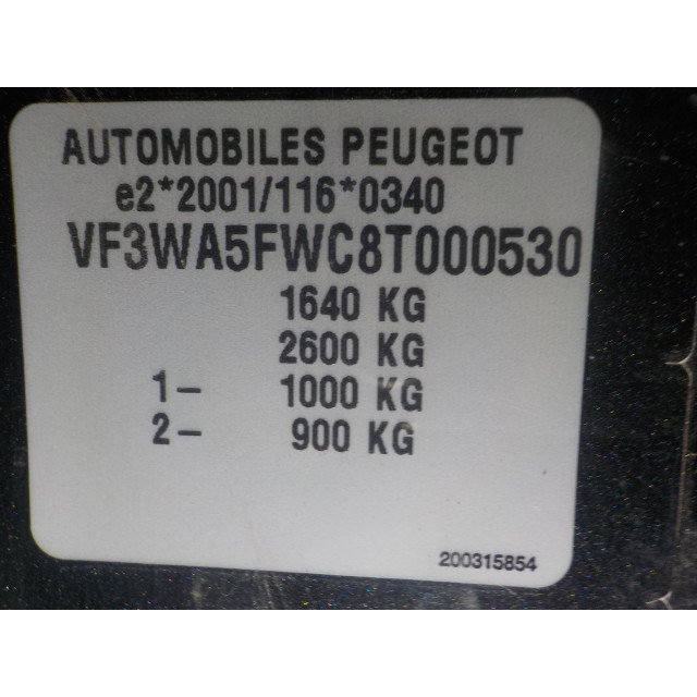 Achterklep Peugeot 207/207+ (WA/WC/WM) (2007 - 2012) Hatchback 1.6 16V VTi (EP6(5FW))
