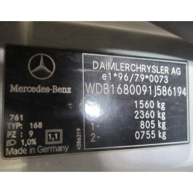 Ruitenwisser mechaniek voor Mercedes-Benz A (W168) (2001 - 2004) Hatchback 1.7 A-170 CDI 16V (OM668.942)