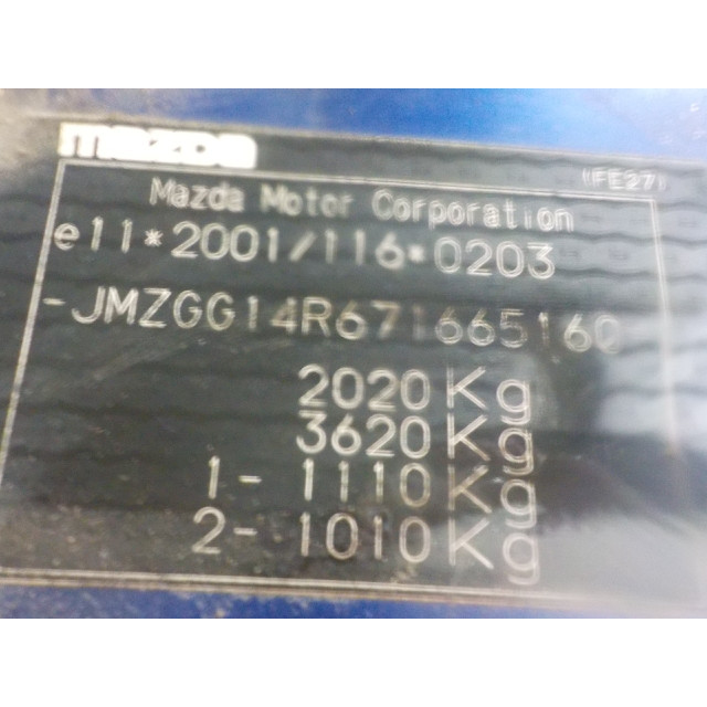 Raammechaniek elektrisch links achter Mazda 6 (GG12/82) (2005 - 2007) Sedan 2.0 CiDT HP 16V (RF7J)