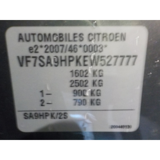 Slot mechaniek portier elektrisch centrale vergrendeling rechts voor Citroën DS3 (SA) (2009 - 2015) Hatchback 1.6 e-HDi (DV6DTED(9HP))