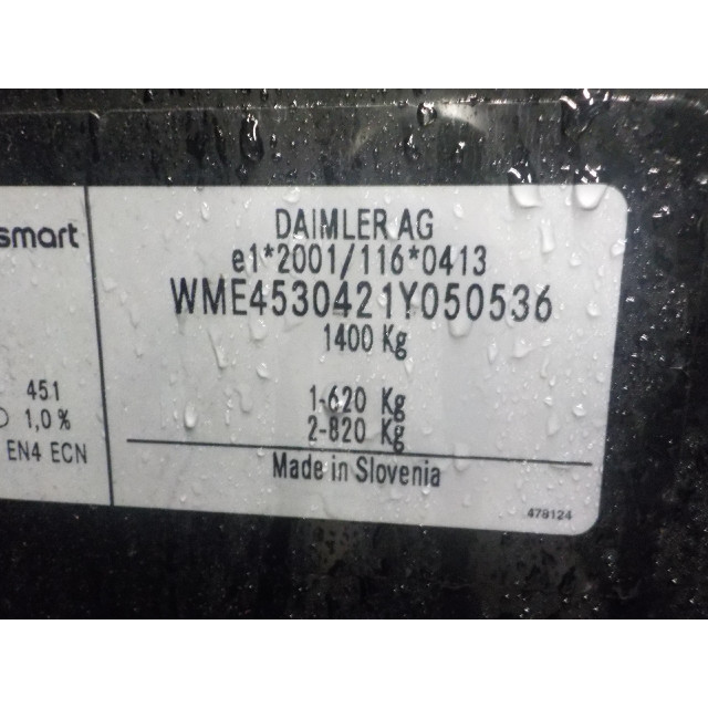 Raammechaniek elektrisch rechts voor Smart Forfour (453) (2014 - heden) Hatchback 5-drs 1.0 12V (M281.920)