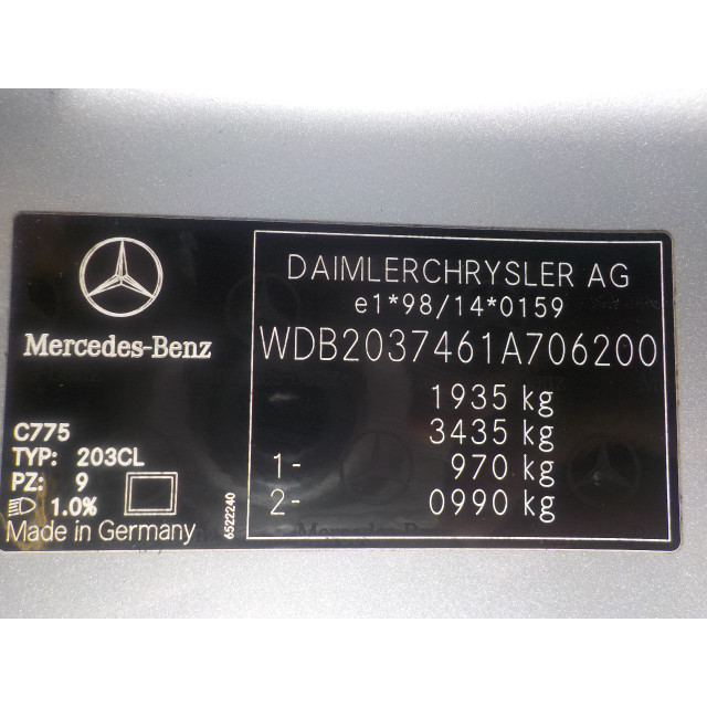 Versnellingsbak schakel Mercedes-Benz C Sportcoupé (C203) (2002 - 2008) Hatchback 1.8 C-180K 16V (M271.946)