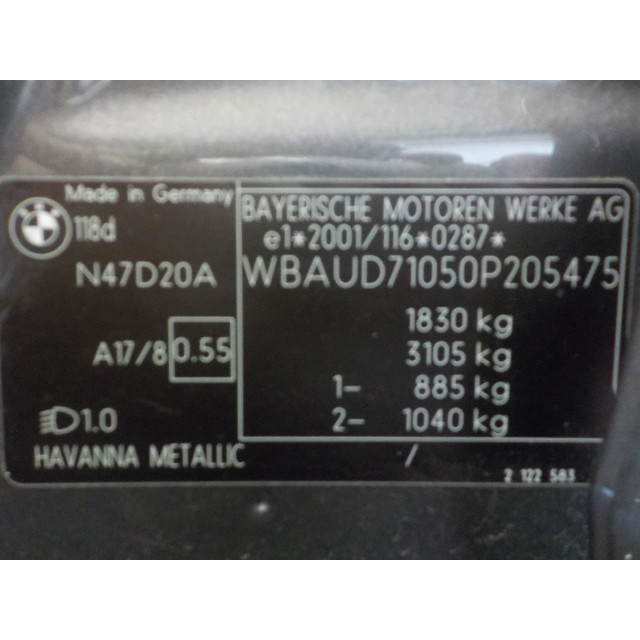 Bumperbalk achter BMW 1 serie (E87/87N) (2007 - 2011) Hatchback 5-drs 118d 16V (N47-D20A)