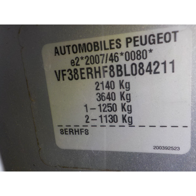 Gordijn airbag links Peugeot 508 SW (8E/8U) (2010 - 2018) Combi 2.0 HDiF 16V (DW10BTED4(RHF))
