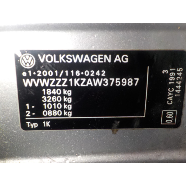 Airbag module Volkswagen Golf VI (5K1) (2009 - 2012) Hatchback 1.6 TDI 16V (CAYC)