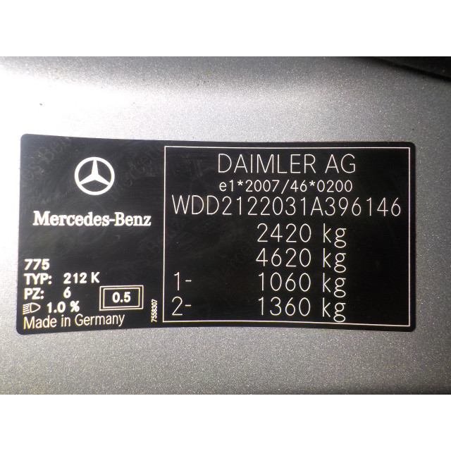 Achterklep motor Mercedes-Benz E Estate (S212) (2009 - heden) Combi E-250 CDI 16V BlueEfficiency,BlueTEC (OM651.924)