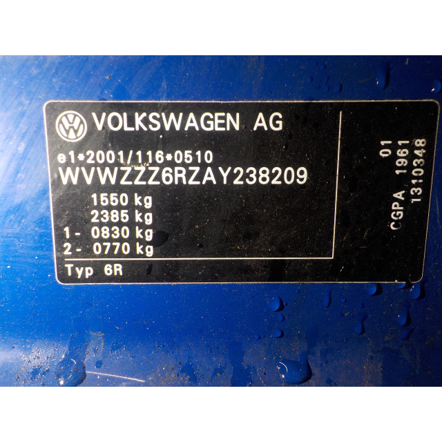 Ruitenwissermotor achter Volkswagen Polo V (6R) (2009 - 2012) Polo (6R) Hatchback 1.2 12V (CGPA)