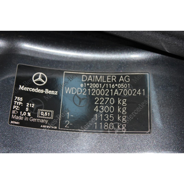 Lichtschakelaar Mercedes-Benz E (W212) (2009 - 2016) Sedan E-220 CDI 16V BlueEfficiency,BlueTEC (OM651.924(Euro 5)