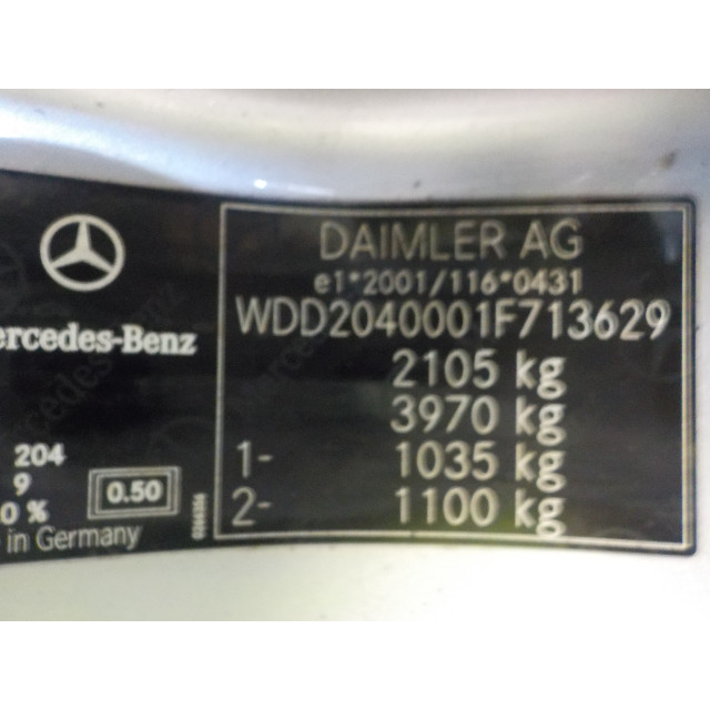 Aandrijfas Mercedes-Benz C (W204) (2010 - 2014) Sedan 2.2 C-180 CDI 16V BlueEFFICIENCY (OM651.913)