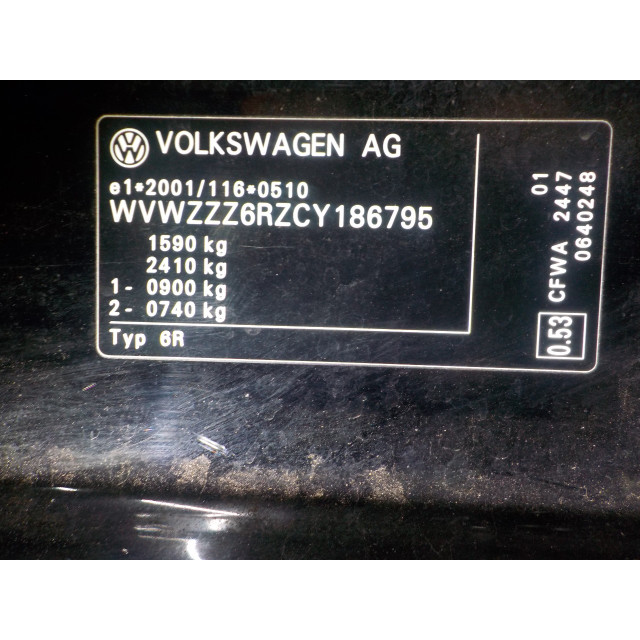 Luchtmassameter Volkswagen Polo V (6R) (2009 - 2014) Hatchback 1.2 TDI 12V BlueMotion (CFWA(Euro 5))