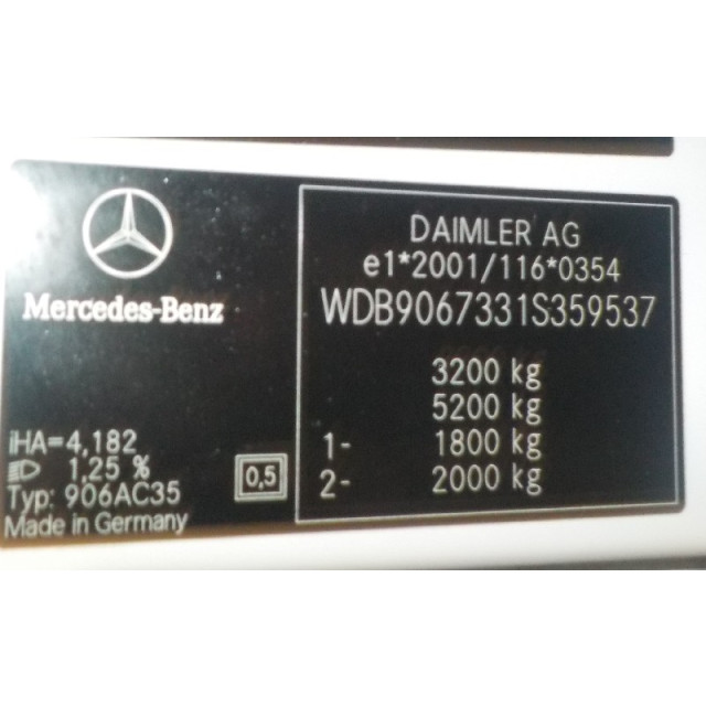 Dashboardkastje Mercedes-Benz Sprinter 3/5t (906.73) (2006 - 2009) Bus 311 CDI 16V (OM646.985)