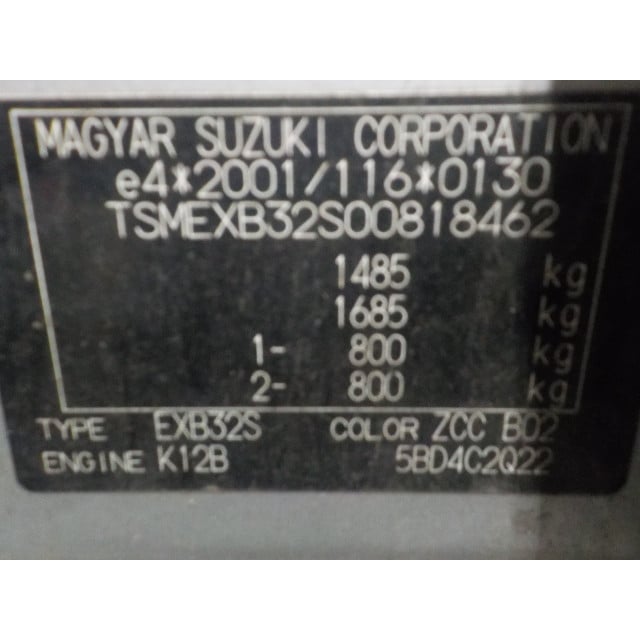 Veiligheidsgordel links achter Suzuki Splash (2010 - 2015) MPV 1.2 VVT 16V (K12B)