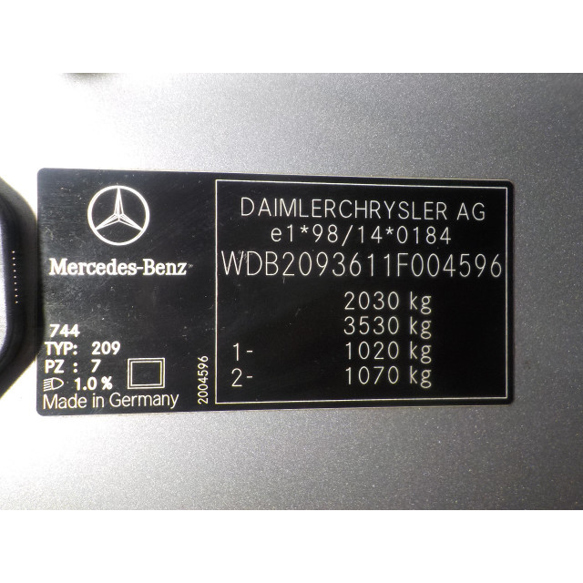 Raammechaniek elektrisch rechts voor Mercedes-Benz CLK (W209) (2002 - 2009) Coupé 2.6 240 V6 18V (M112.912)