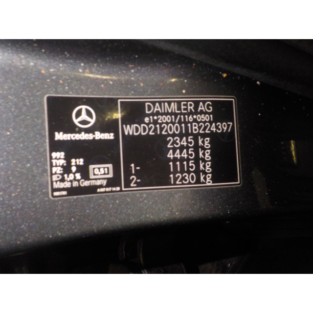 Bedieningspaneel kachel Mercedes-Benz E (W212) (2009 - heden) Sedan E-220 CDI 16V BlueEfficiency (OM651.924)