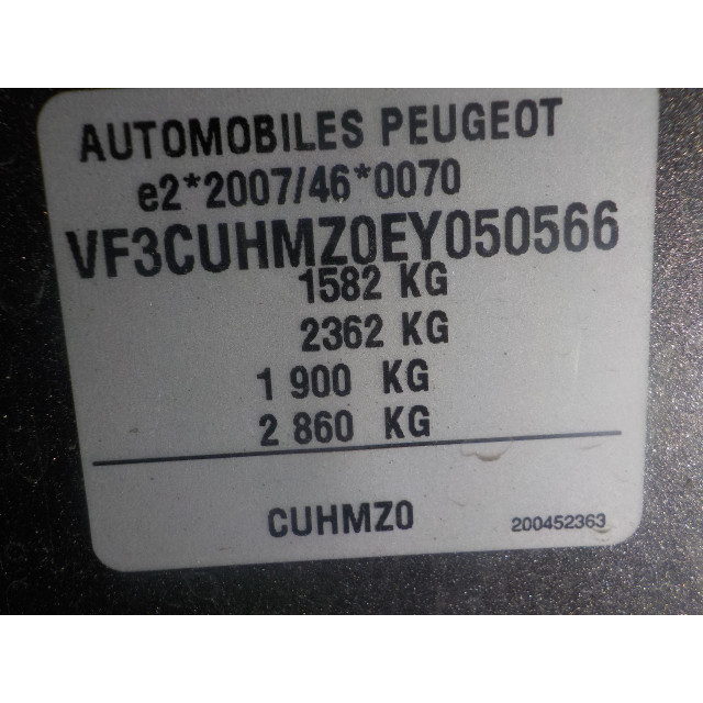 Schokbreker links achter Peugeot 2008 (CU) (2013 - heden) MPV 1.2 Vti 12V PureTech 82 (EB2(HMZ))