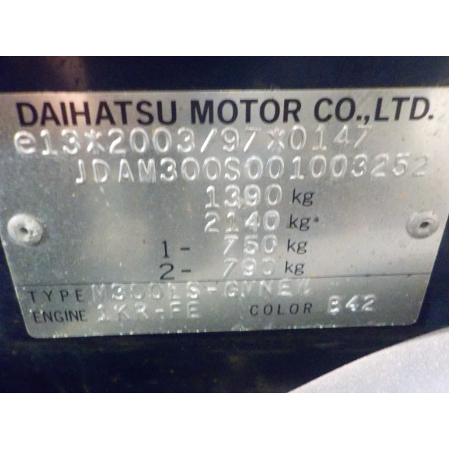 Achterlicht carrosserie rechts Daihatsu Sirion 2 (M3) (2005 - 2013) Hatchback 1.0 12V DVVT (1KR-FE)
