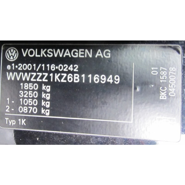Motor raammechaniek elektrisch rechts voor Volkswagen Golf V (1K1) (2003 - 2006) Hatchback 1.9 TDI (BKC)