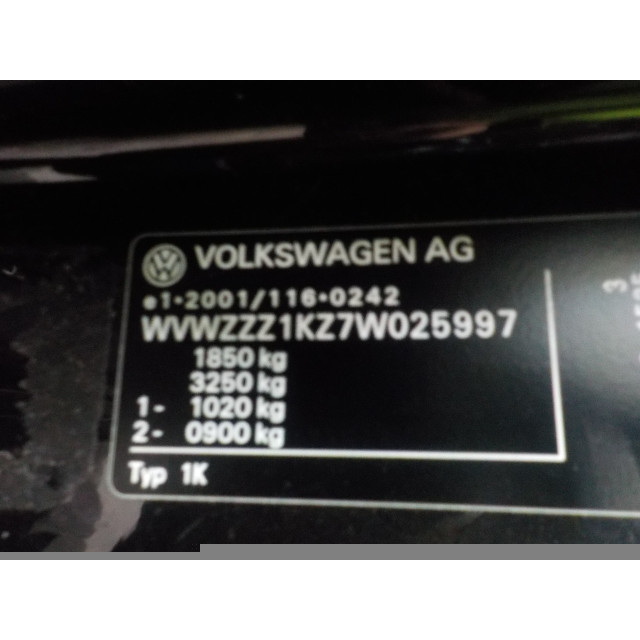 Versnellingsbak schakel Volkswagen Golf V (1K1) (2005 - 2008) Hatchback 1.4 GT 16V (BLG)