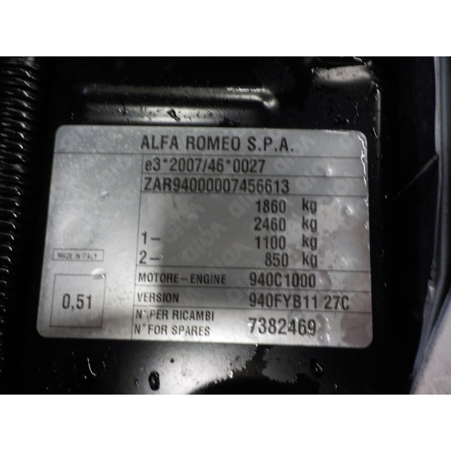 Cockpit Alfa Romeo Giulietta (940) (2015 - 2020) Hatchback 1.6 JTDm 16V (940.C.1000)